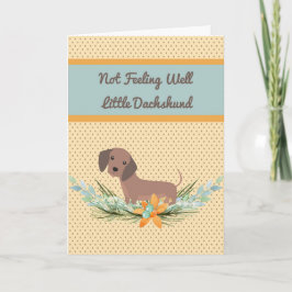 Pet Dachshund Hämta Polka dots och blommor med käl Kort