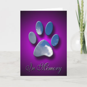 Pet Death Sympathy Card   I Pets minne Kort
