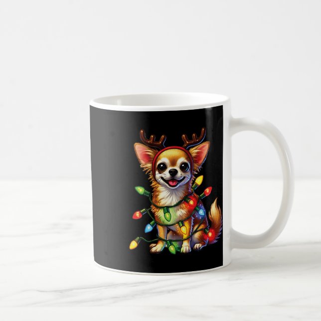 Pet Djur älskare Chihuahua Hundar Reindeer Christm Kaffemugg (Höger)