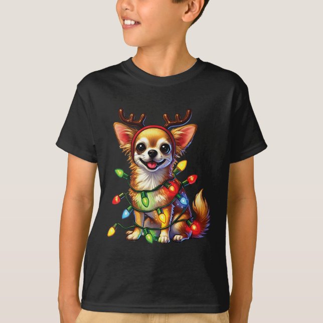 Pet Djur älskare Chihuahua Hundar Reindeer Christm T Shirt (Framsida)