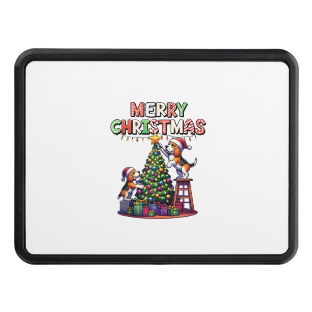 Pet Djur älskare Julafton Beagle Hundar dekorerar  Dragkroksskydd (Framsidan)