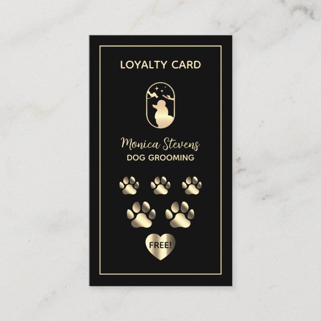 Pet dog grooming service Loyalty Card Visitkort (Framsida)
