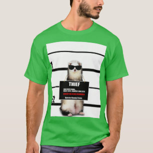 Pet Ferret Funny Thief Mugshot Ferret Älskare Gift T Shirt