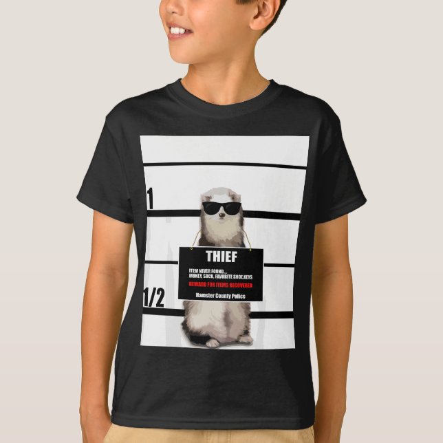 Pet Ferret Tee Funny Ferret, Thief, Mugshot, Gift (Framsida)