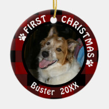 Pet FIRST CHRISTMAS 2-sidig 2-fotobuffalo-kontroll