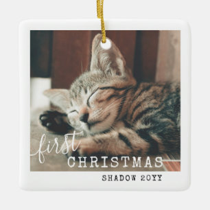 Pet First jul Photo Cute Simple Julgransprydnad Keramik