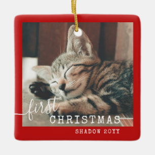 Pet First jul Photo Red Rustic Julgransprydnad Keramik
