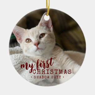 Pet First jul Photo Simple Cute Julgransprydnad Keramik