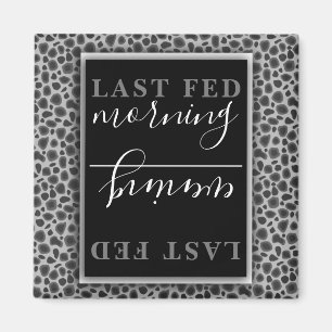 Pet Food Animal Print för svart och vitt krita Magnet
