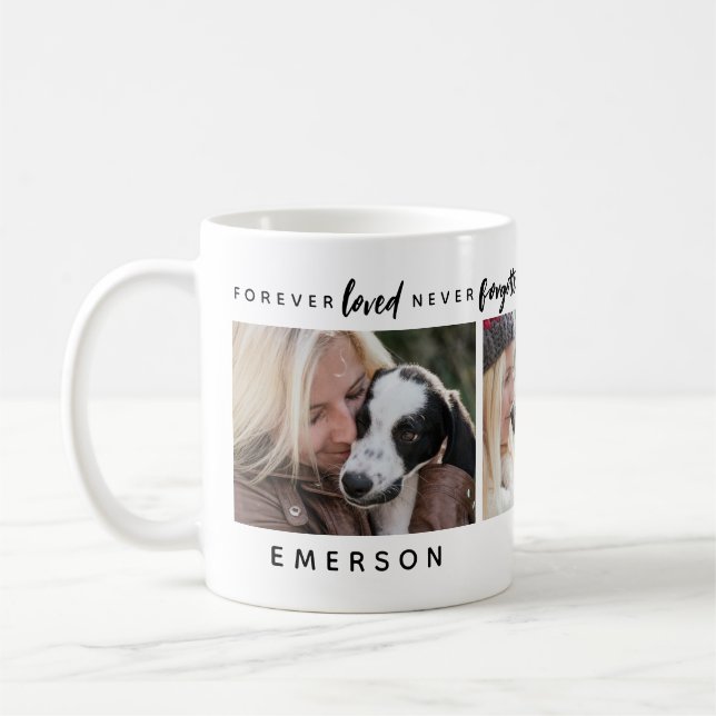 Pet Forever Loved glömde aldrig bort foto Kaffemugg (Vänster)