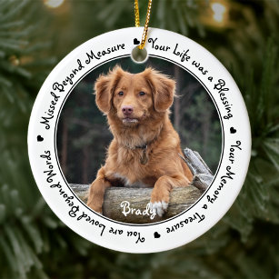 Pet-förlustsympati Keepsaké Hund Pet Memorial Julgransprydnad Keramik