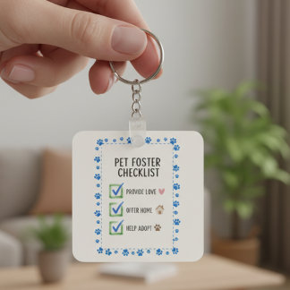 Pet Foster Checklist Inspirational Keyring Nyckelring
