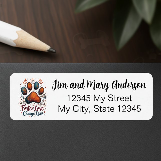 Pet Foster Returadress Etikett (Pet Foster Supporter return address label)