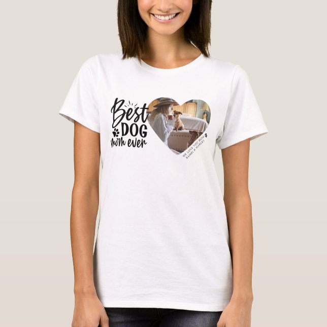  Pet-foto för bästa Hund-Mamma någonsin-Namn  T Shirt (Framsida)