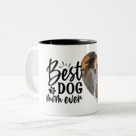 Pet-foto för bästa Hund-Mamma någonsin-Namn Två-Tonad Mugg