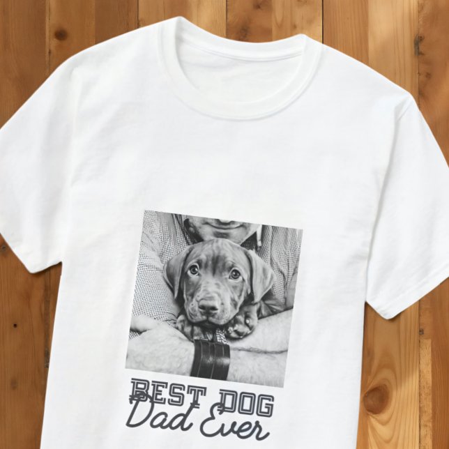 Pet-foto för bästa Hund någonsin i modern Anpassni T Shirt (Skapare uppladdad)