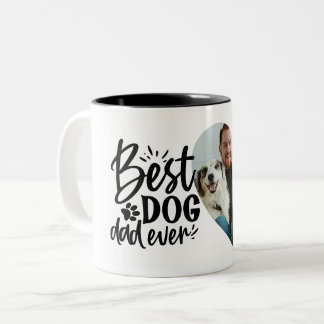Pet-foto för bästa Hund-Pappa någonsin-Namn Två-Tonad Mugg