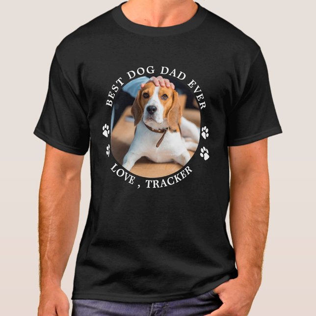 Pet-foto för bästa Hund Pappa någonsin, Personlig T Shirt (Skapare uppladdad)
