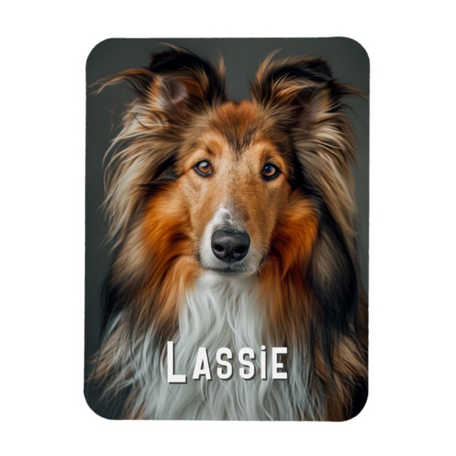 Pet-foto för Cute Modern Refrigerator Hund Magnet (Vertikal)