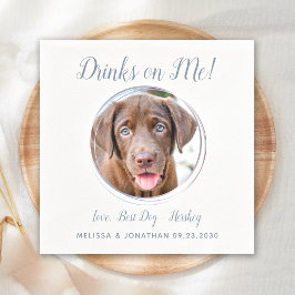 Pet-foto för den moderna Dusty Blue Anpassningsbar Pappersservett