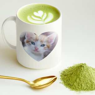 Pet-foto för hjärtformade familj kaffemugg