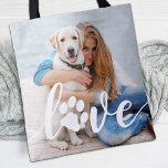 Pet-foto för Hund älskare KÄRLEK Paw Skriv ut anpa Tygkasse<br><div class="desc">KÄRLEK! Fira din bästa vän med en unik hund-foto till väskan och keepsaké för anpassningsbarna. Överraska din favorit hund älskare, oavsett om det är en födelsedag, Mors dag, valentines day eller jul med den här söta hund kärlek. Kärlek med en hund till fotolådan är perfekten för dig själv, familj eller...</div>