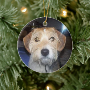 PET-FOTO-minne med typografi-prydnadssymbol Julgransprydnad Keramik