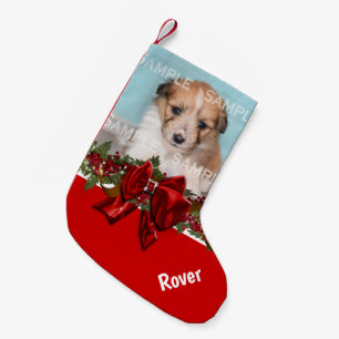 Pet Foto namn festive christmas garland Liten Julstrumpa