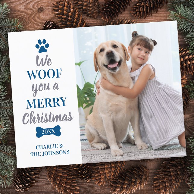 Pet-fotokort för budgeterad Hund God jul Anpassnin (Skapare uppladdad)