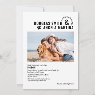 Pet Friendly Modern bröllopsinbjudan Inbjudningar