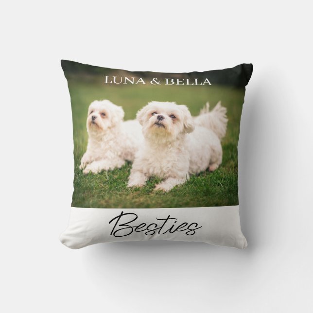 Pet Friends Besties Photo Hund Mamma Gift Kudde (Framsida)
