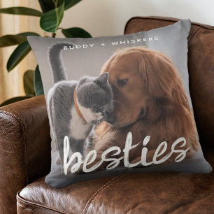 Pet Friends Hund & Cat Photo Gift Kudde
