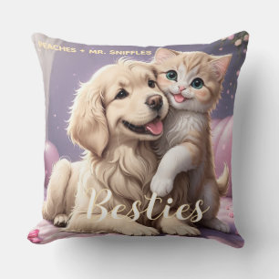 Pet Friends Pappa Cat Mamma Gift BFF Besties Photo Kudde