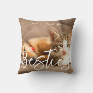 Pet Friends Pappa Cat Mamma Gift BFF Besties Photo Kudde