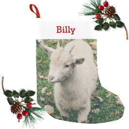 Pet Goat Älskare Photo & Namn Personlig Liten Julstrumpa