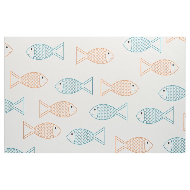 Pet Goldfish/ Koi Carp Fish Print Mönster Tyg (Fat Quarter)