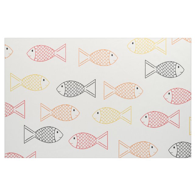 Pet Goldfish/ Koi Carp Fish Print Mönster Tyg (Fat Quarter)