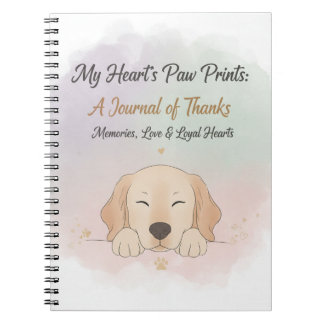Pet Gratitude & Memory Journal Cover – Dog & Cat  Anteckningsbok
