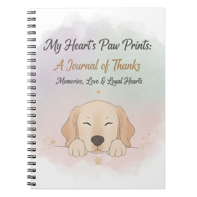 Pet Gratitude & Memory Journal Cover – Dog & Cat  Anteckningsbok (Framsidan)