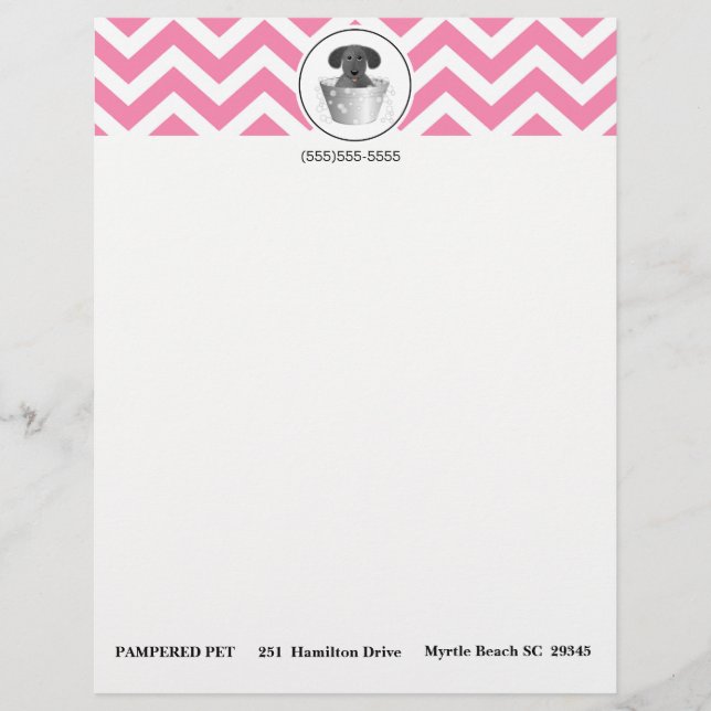 Pet Groomer Business Letterhead Papper (Framsida)