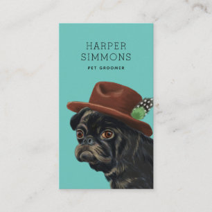 Pet Groomer Cute Dapper-Hund Visitkort
