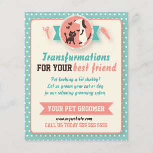 Pet Groomer Flyer - Anpassadet dubbelsidigt