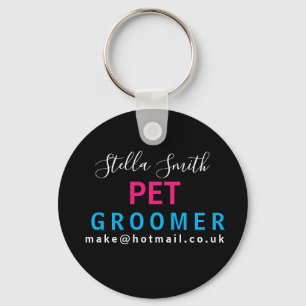 PET-groomer, hundvalkare, designerartist Nyckelring