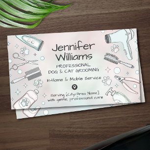 Pet Groomer In Home & Mobile Hund & Cat Grooming B Visitkort