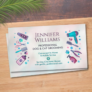 Pet Groomer In Home & Mobile Hund & Cat Grooming Visitkort