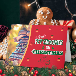 Pet Groomer på julen Tass Katt och Hund Helgdag Kort