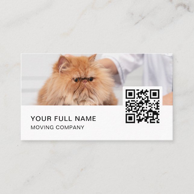 Pet Groomer QR Logotyp Social Media Visitkort (Framsida)