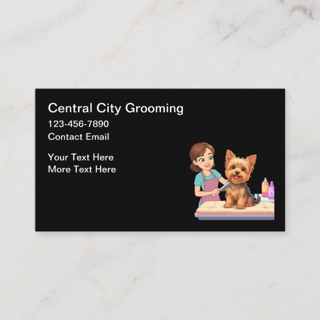 Pet Groomer Simple Business Cards Visitkort (Framsida)