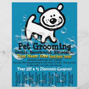 Pet Grooming. Anpassade för främjande i östra laka Reklamblad