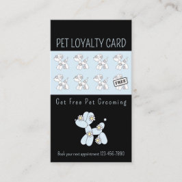Pet grooming ballong hund Blue loyalty Visitkort